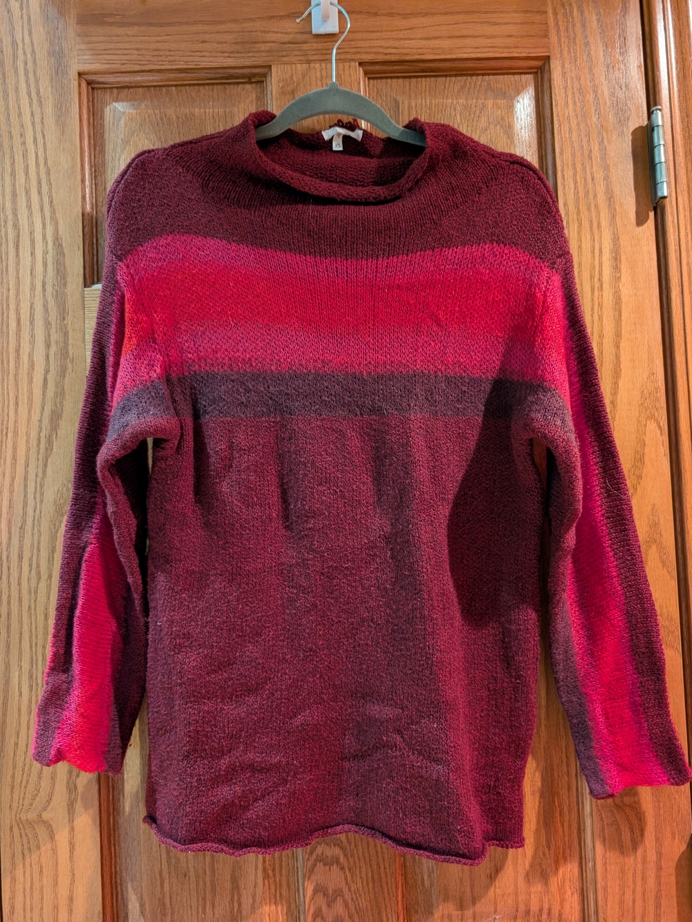 Maurices Burgundy and Red Ombre Cowl Neck Sweater